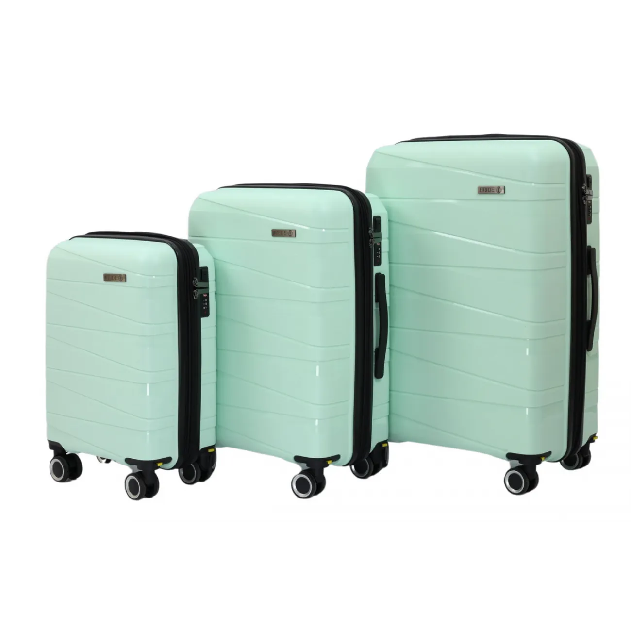 Чемодан полипропилен Pride PP201 мятный S (ручная кладь) купить с доставкой