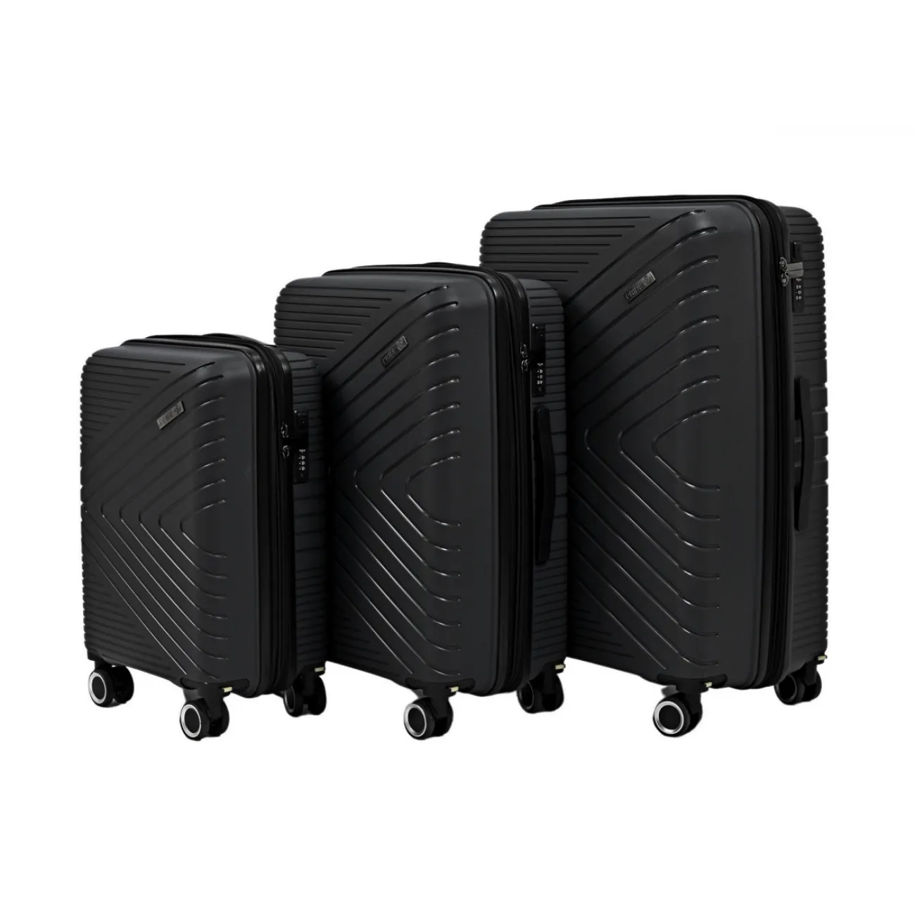 Чемодан полипропилен Pride PP202 черный S (ручная кладь) купить с доставкой