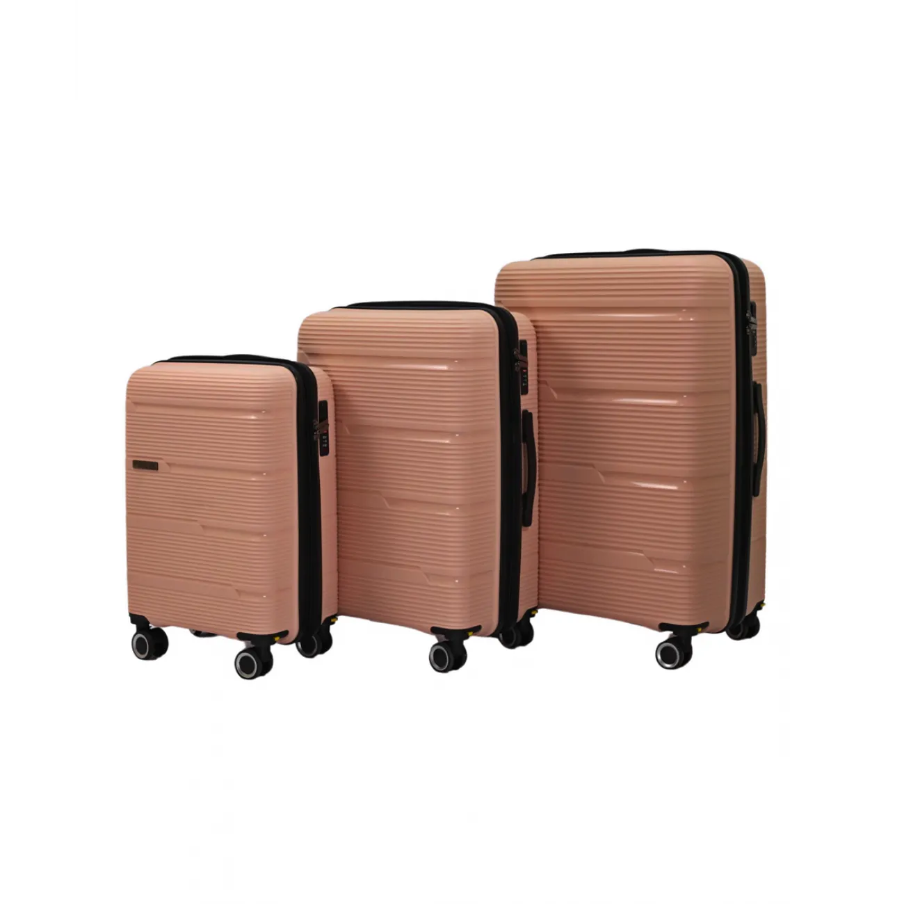 Чемодан полипропилен Pride PP203 пудровый M (средний) купить с доставкой