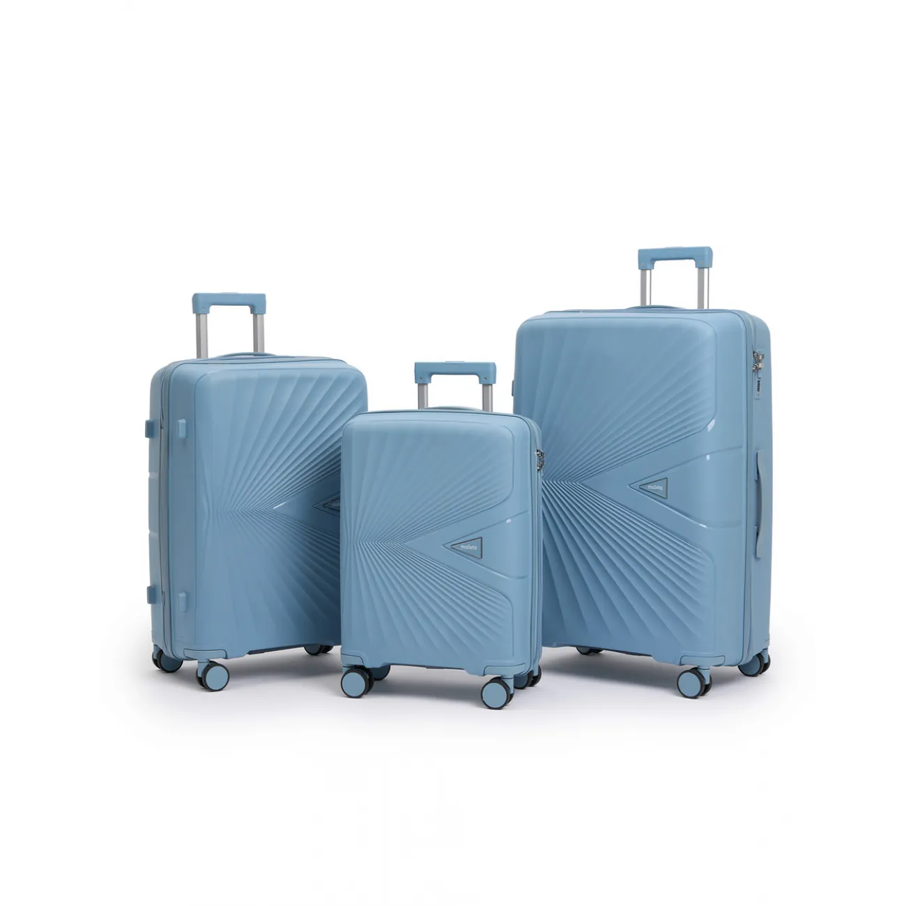 Чемодан  полипропилен Maleta PP-53 серо-голубой M (средний) купить с доставкой