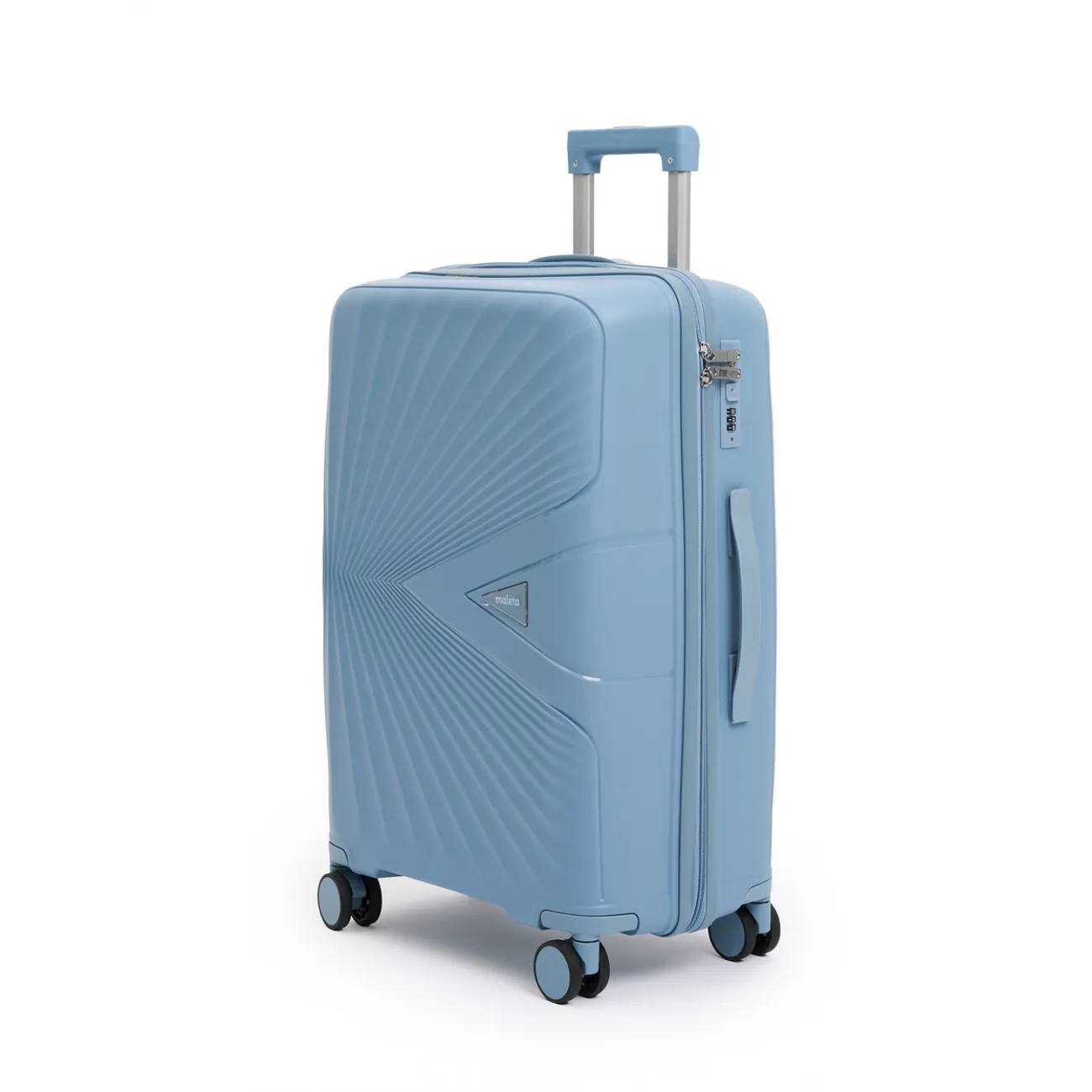 Чемодан  полипропилен Maleta PP-53 серо-голубой M (средний) купить с доставкой
