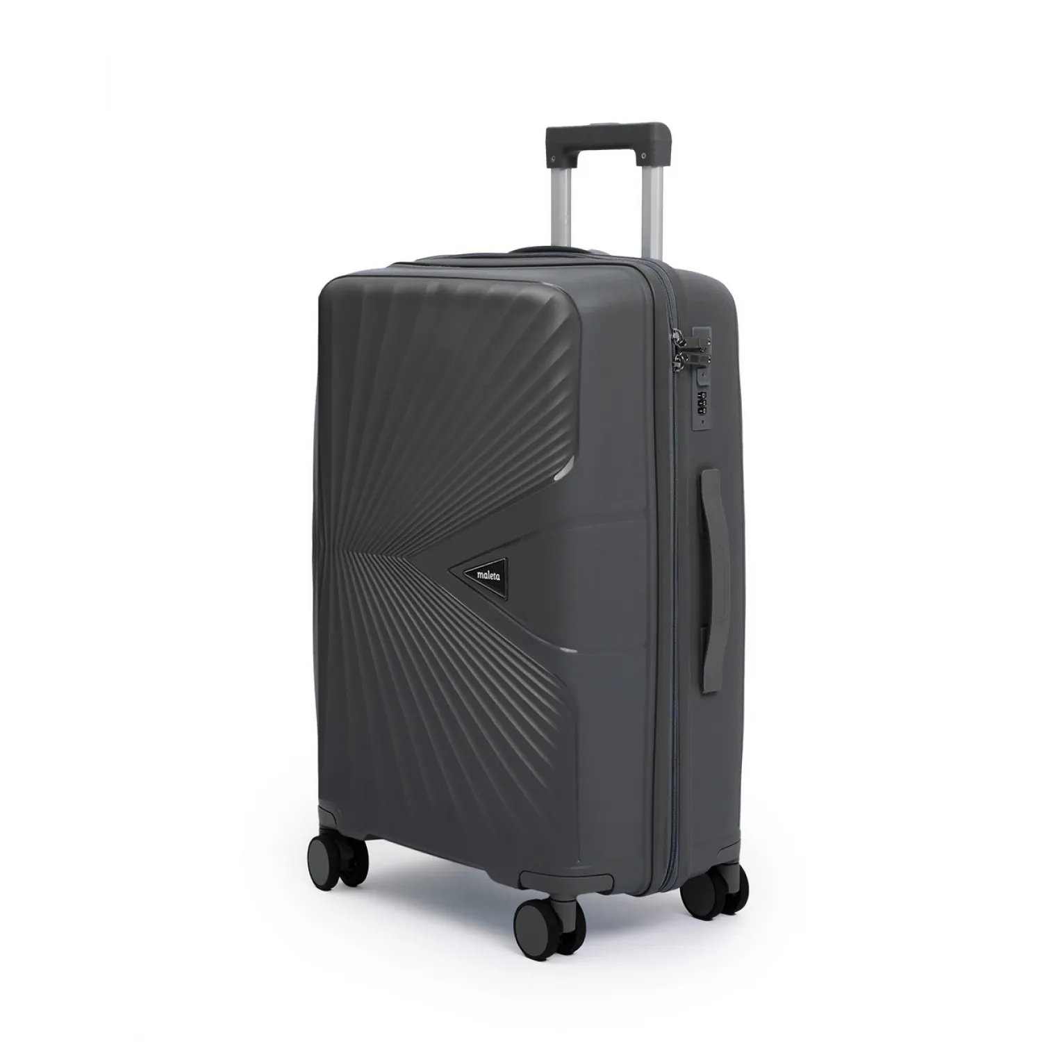 Чемодан  полипропилен Maleta PP-53 темно-серый M (средний)