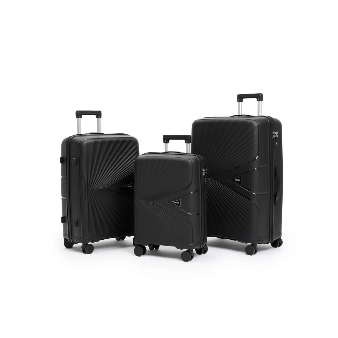 Чемодан  полипропилен Maleta PP-53 черный M (средний) купить с доставкой