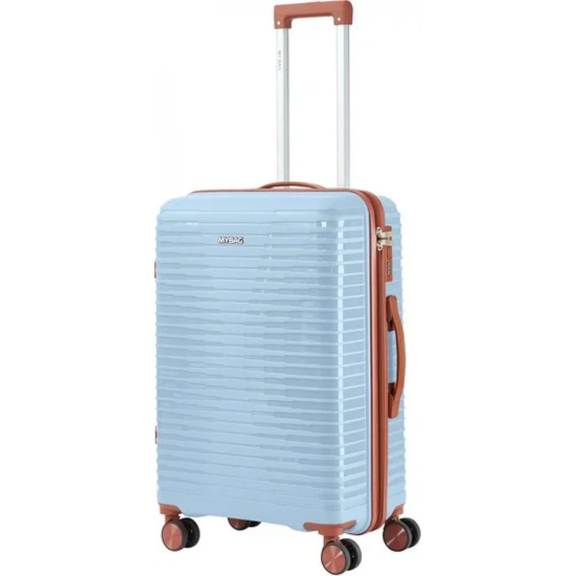 Чемодан полипропилен MYBAG PP812 голубой S (ручная кладь)