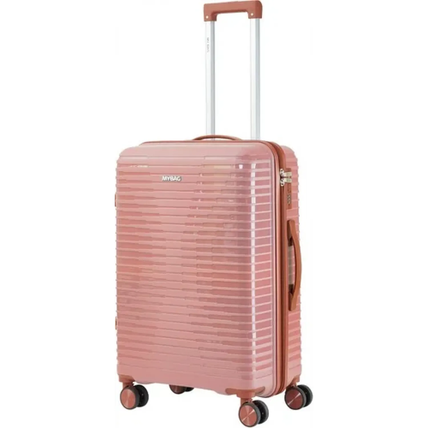 Чемодан полипропилен MYBAG PP812 пудровый S (ручная кладь)