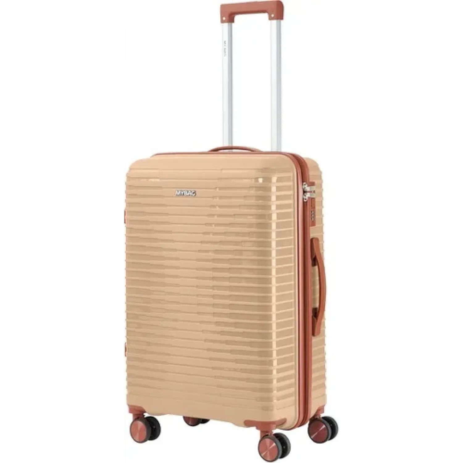 Чемодан полипропилен MYBAG PP812 шампань M (средний)