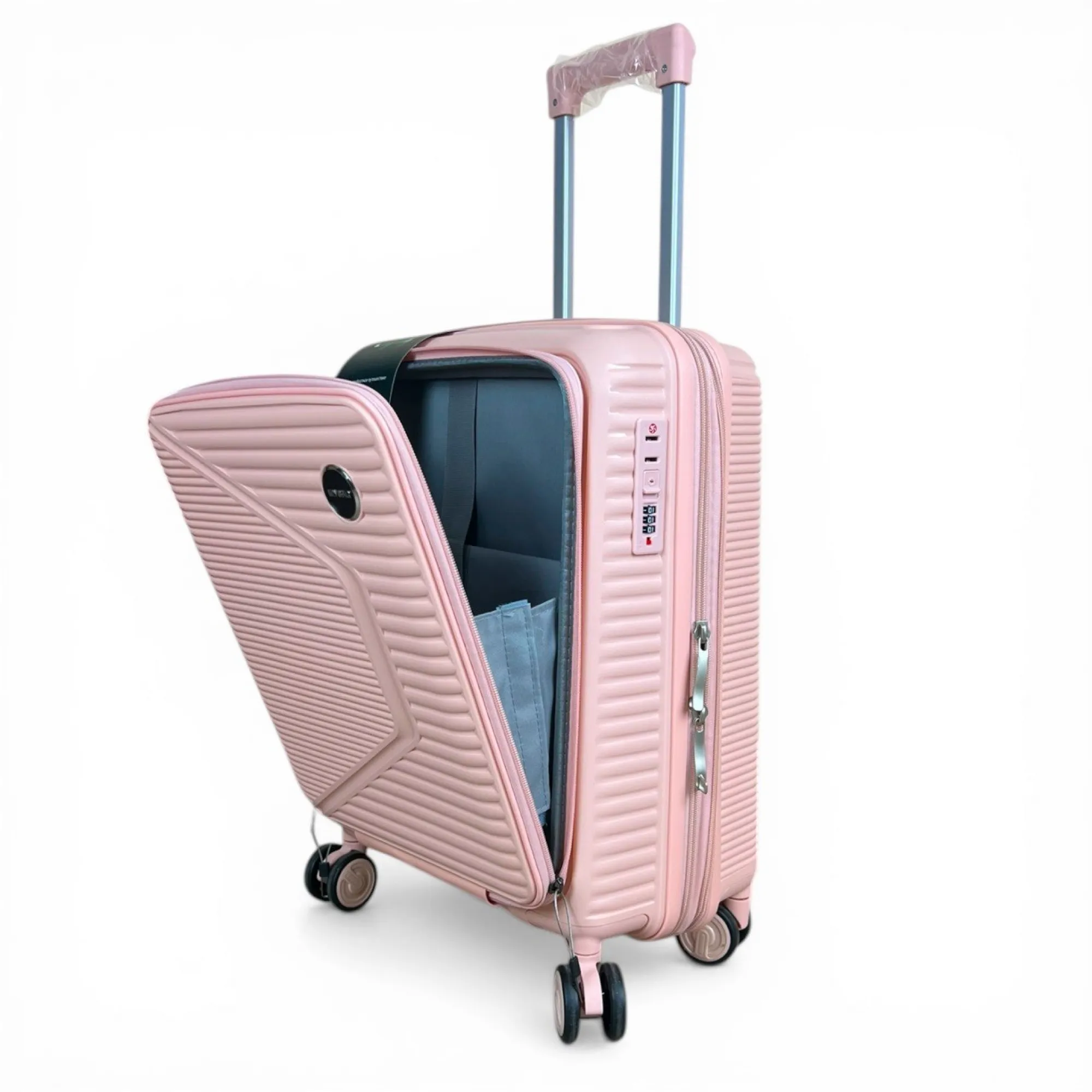 Чемодан полипропилен  MYBAG PP819 светло-розовый S (ручная кладь)