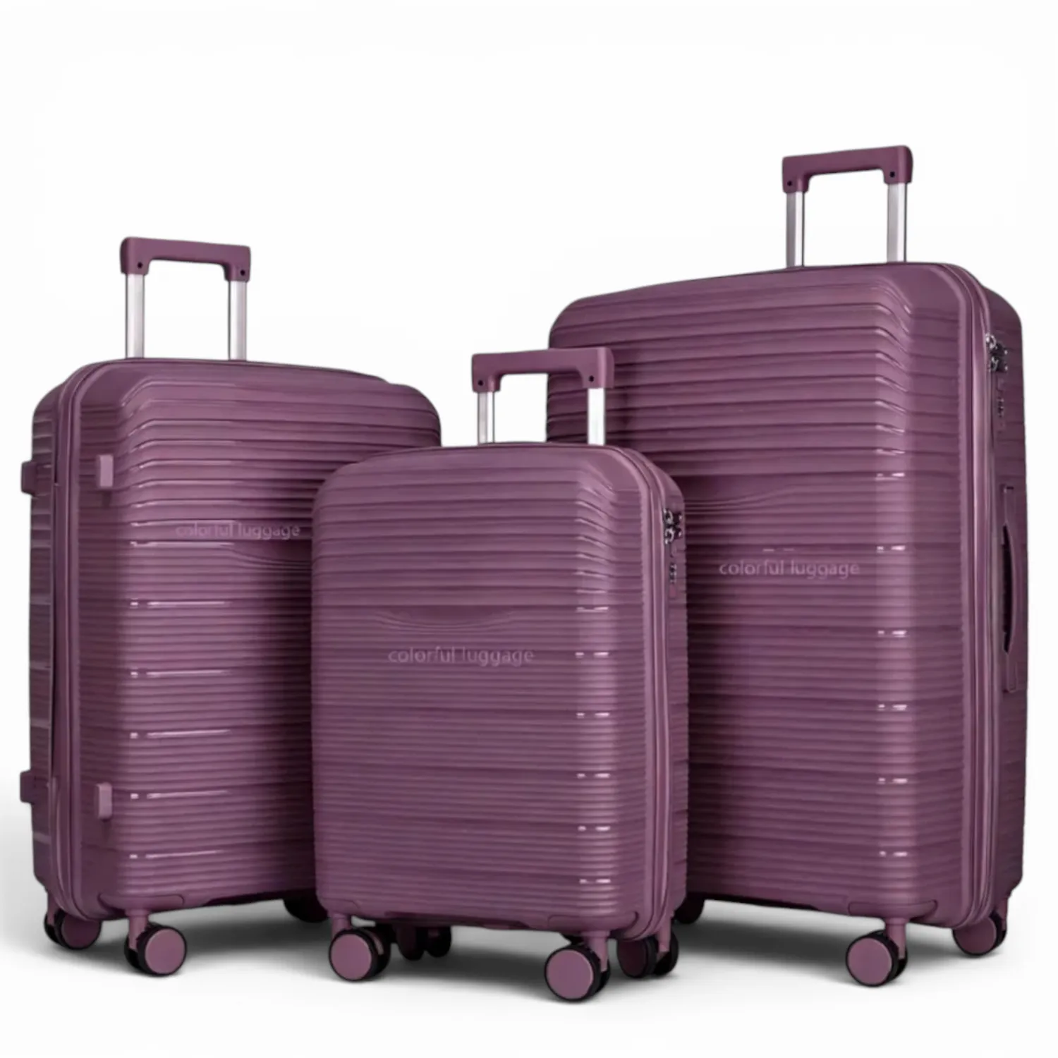 Комплект чемоданов полипропилен MYBAG PP821 темно-сиреневый (S, M, L)