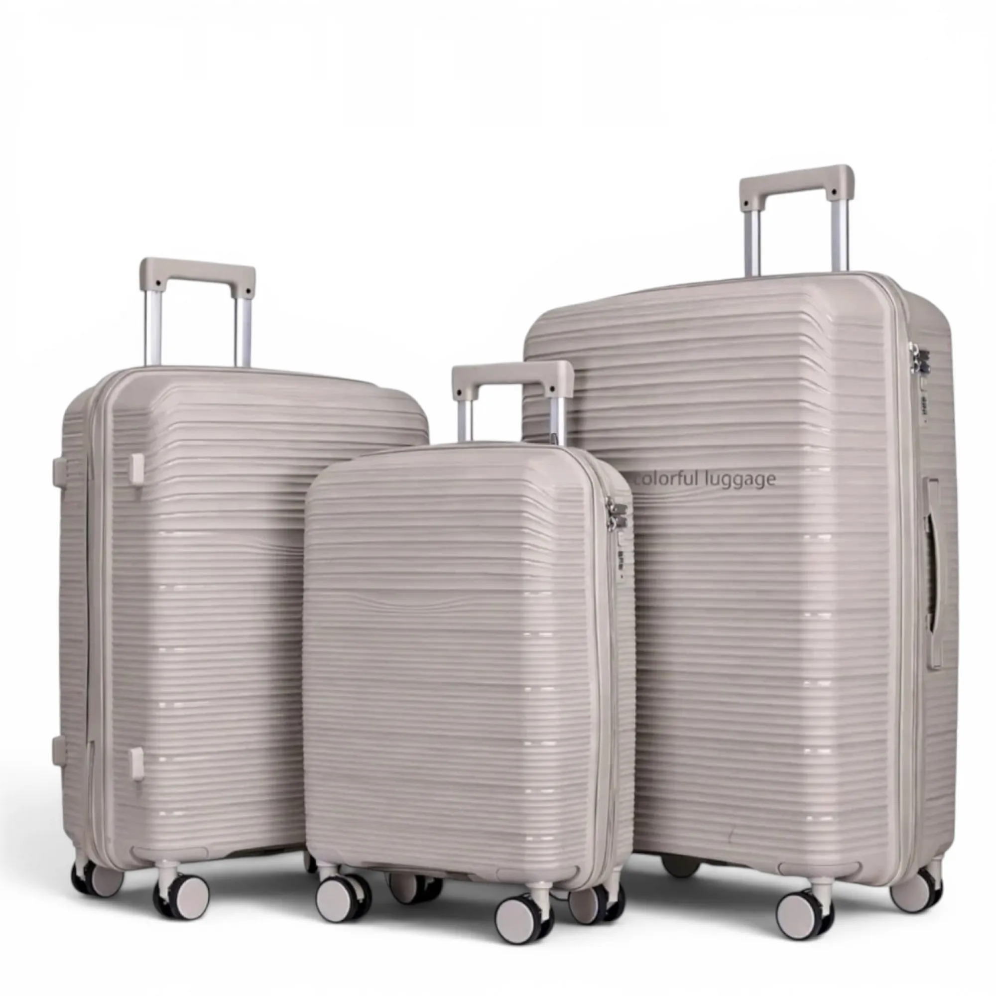 Чемодан  полипропилен MYBAG PP821 бежевый S (ручная кладь)