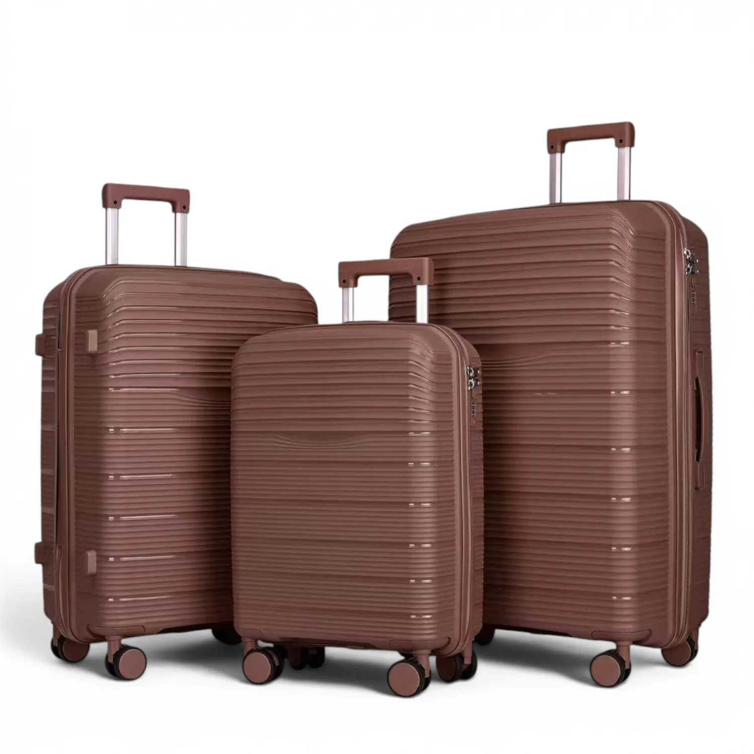 Чемодан  полипропилен MYBAG PP821 коричневый S (ручная кладь)