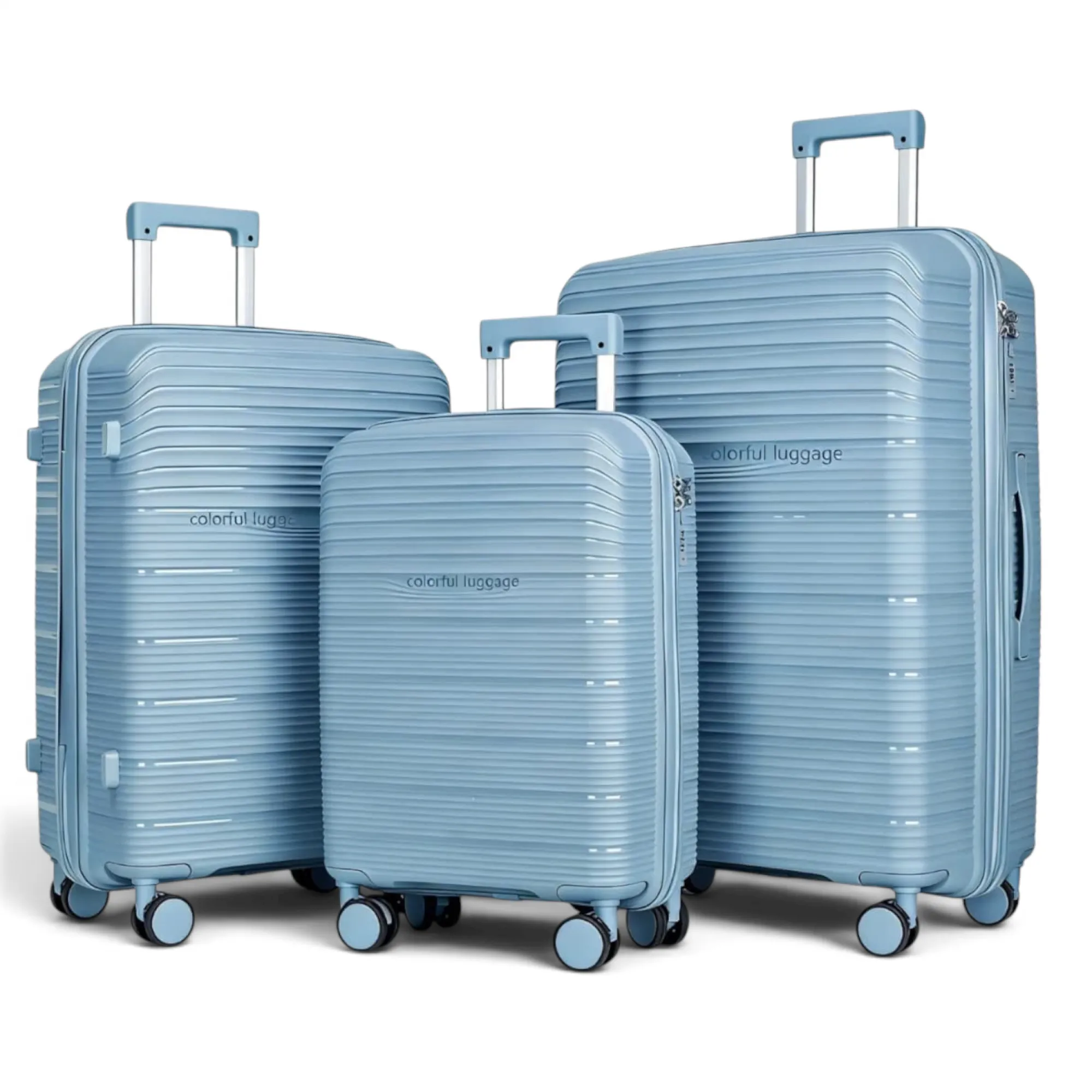 Чемодан  полипропилен MYBAG PP821 голубой S (ручная кладь)