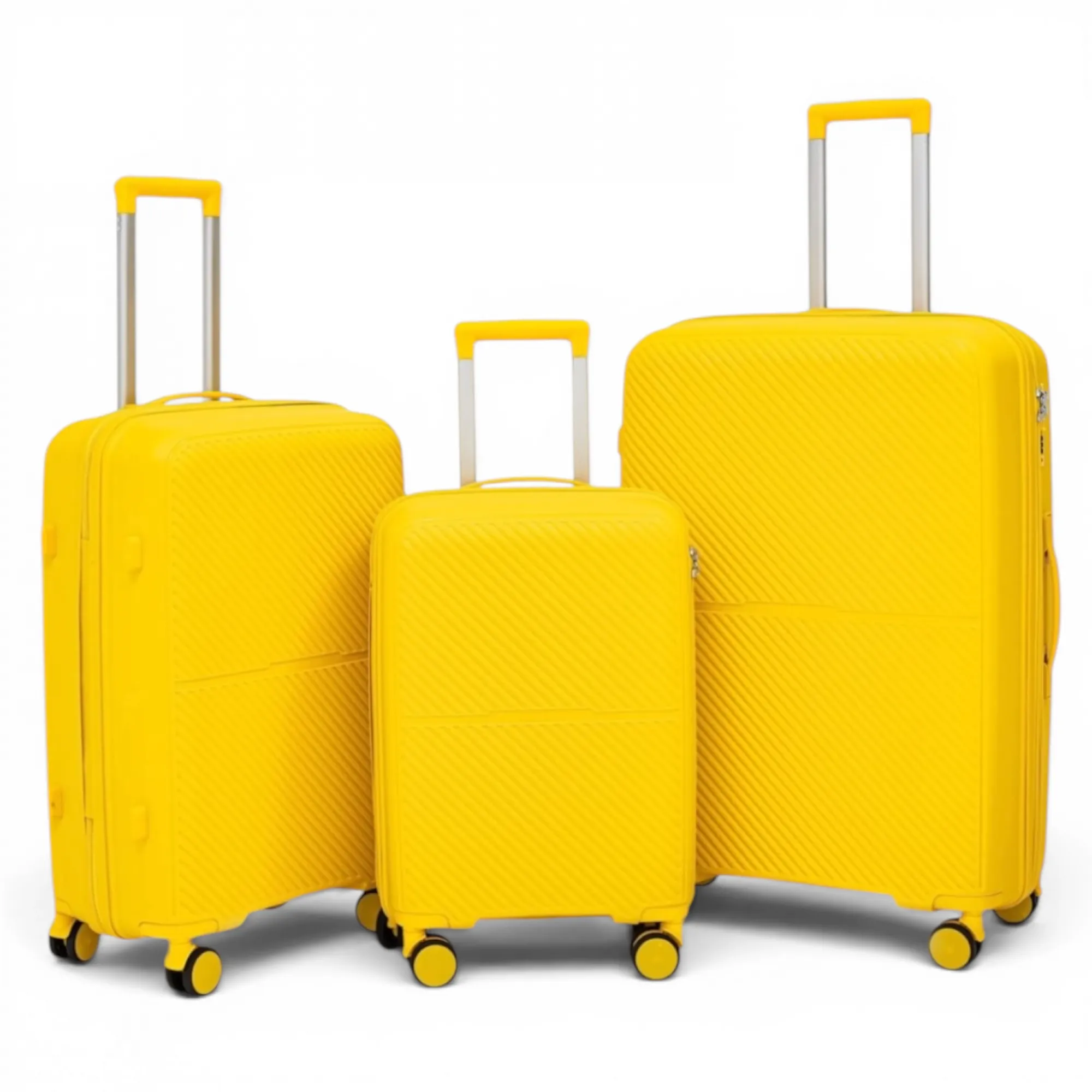 Чемодан полипропилен MYBAG PP822 желтый M (средний)